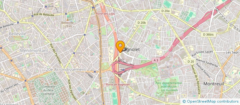 localisation de l'entreprise STI INVEST à BAGNOLET
