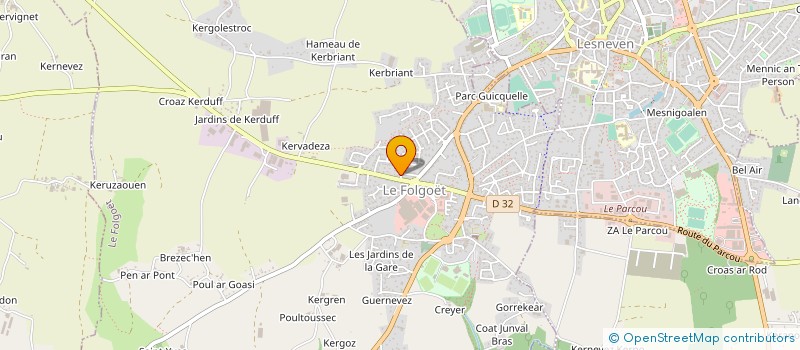 localisation de l'entreprise STM COUVERTURE à LE FOLGOET