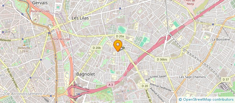 localisation de l'entreprise STNM TRANSPORT à BAGNOLET