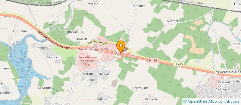 localisation de l'entreprise STORES ET MENUISERIES DE BRETAGNE à PLOUGOUMELEN