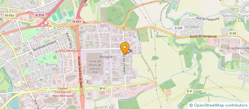 localisation de l'entreprise STRA-METAL à METZ