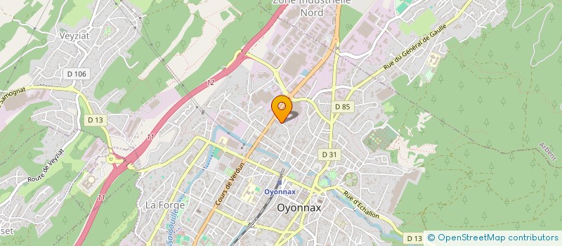 localisation de l'entreprise STRATEC à OYONNAX