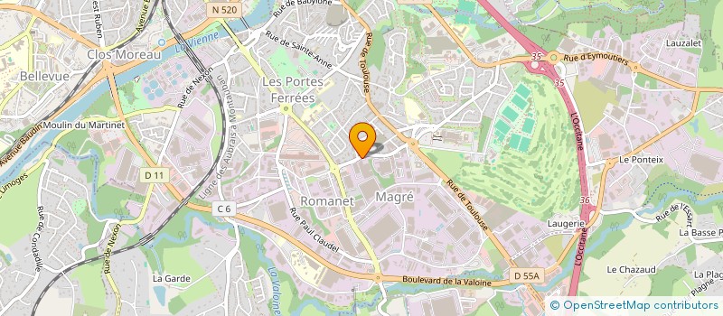 localisation de l'entreprise STRATIMAT COMPOSITES SAS à LIMOGES