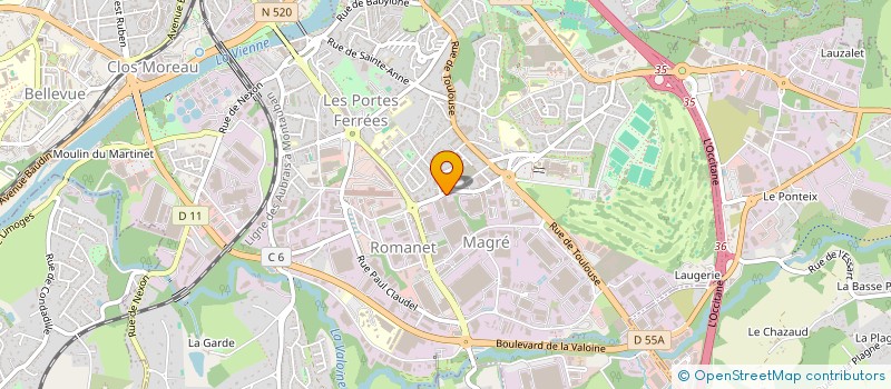 localisation de l'entreprise STRATINOR COMPOSITES SYSTEMS SAS à LIMOGES