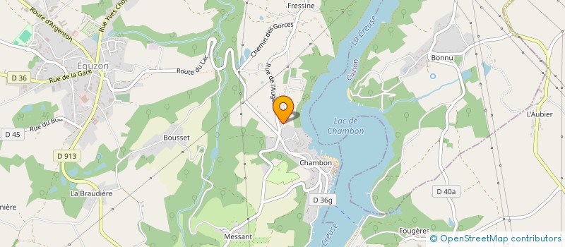 localisation de l'entreprise STUDIO AU BORD LAC à EGUZON-CHANTOME