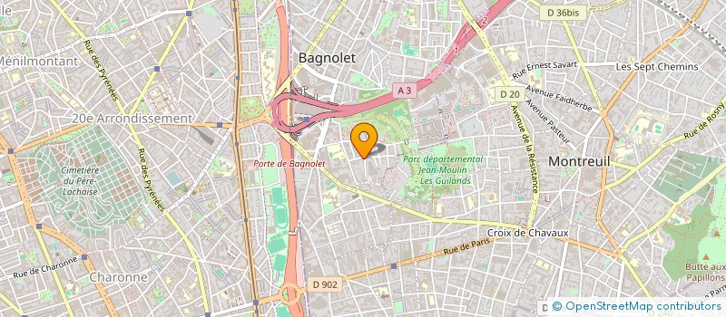localisation de l'entreprise STUDITHERM à BAGNOLET