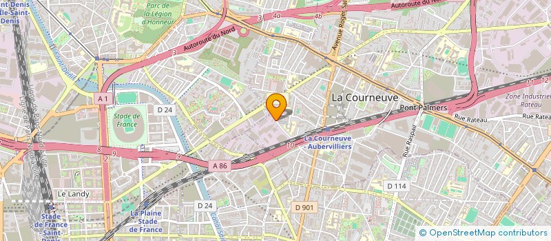 localisation de l'entreprise STUDY FIRST à LA COURNEUVE