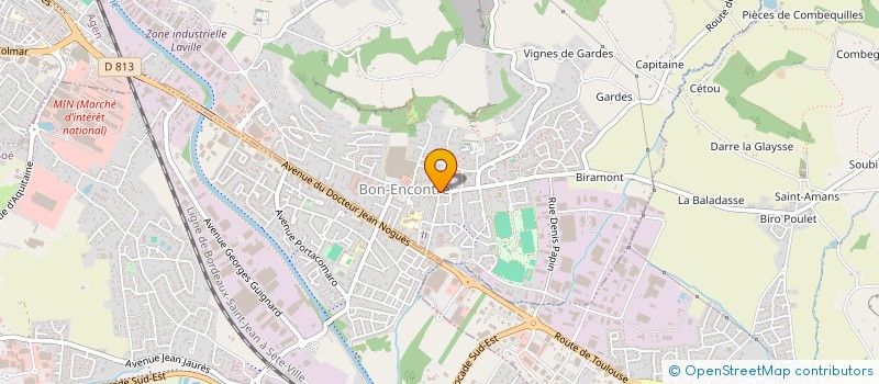 localisation de l'entreprise SUCAMI 47 (SUPPORT DE COOPERATION ET D'AIDE AUX MISSIONS INTERCULTURELLES)  BON-ENCONTRE