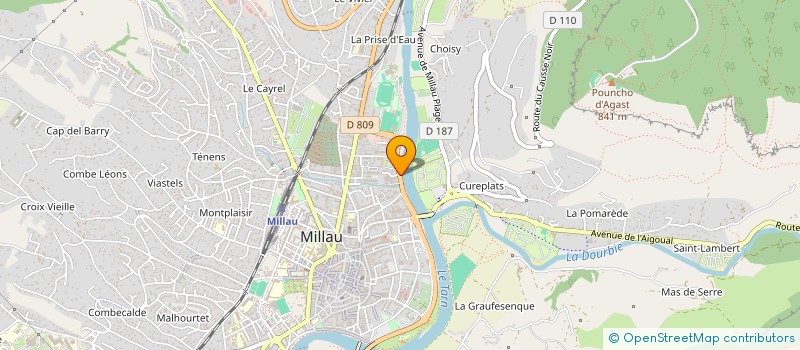 localisation de l'entreprise SUD AVEYRON CHAUFFAGE MICHEL VERDIER  MILLAU