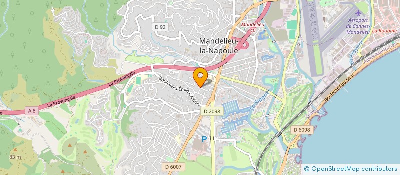 localisation de l'entreprise SUD BATI DECO à MANDELIEU-LA-NAPOULE