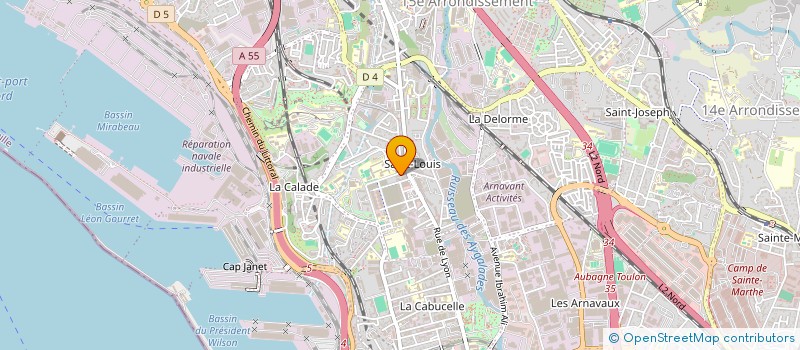 localisation de l'entreprise SUD BATIMENT à MARSEILLE