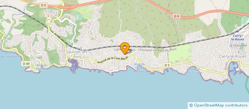 localisation de l'entreprise SUD COQUILLAGE 2000 à SAUSSET-LES-PINS