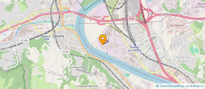 localisation de l'entreprise SUD EST BETON à CHASSE-SUR-RHONE