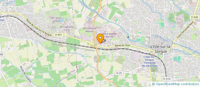 localisation de l'entreprise SUD FER ALU à L'ISLE-SUR-LA-SORGUE