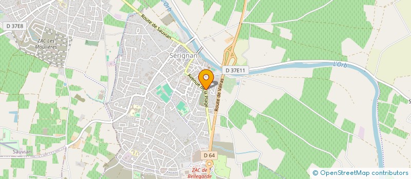 localisation de l'entreprise SUD FRANCE ASSURANCES à SERIGNAN