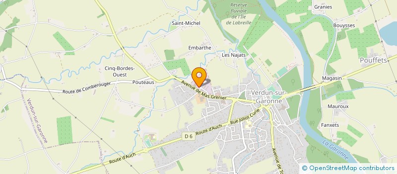 localisation de l'entreprise SUD INJECTIONS à VERDUN-SUR-GARONNE