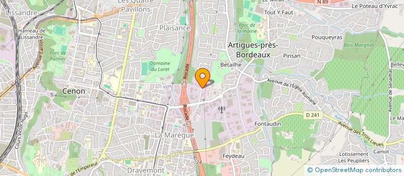 localisation de l'entreprise SUD LASER SERVICES  ARTIGUES-PRES-BORDEAUX