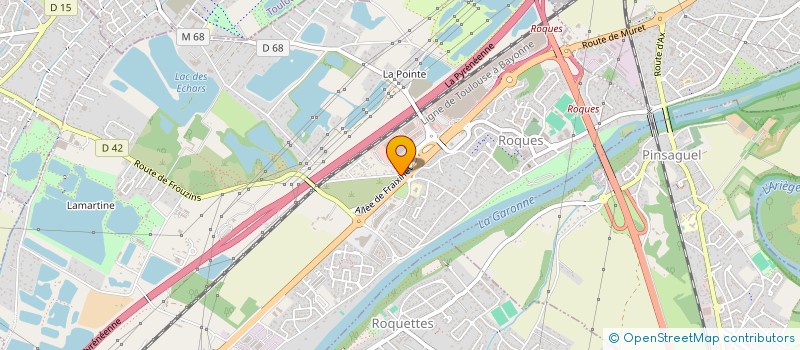 localisation de l'entreprise SUD OUEST BATIMENT TRAVAUX PUBLICS à ROQUES