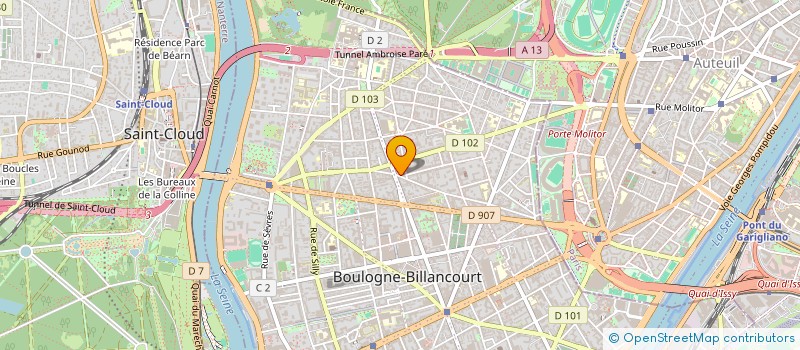 localisation de l'entreprise SUD OUEST COM à BOULOGNE-BILLANCOURT