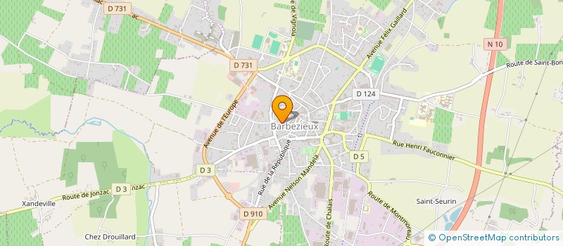 localisation de l'entreprise SUD OUEST EXPERTISES à BARBEZIEUX-SAINT-HILAIRE
