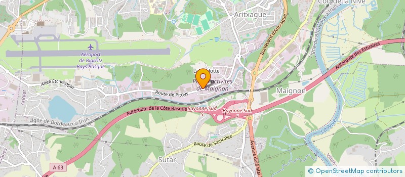 localisation de l'entreprise SUD OUEST INFORMATIQUE à ANGLET
