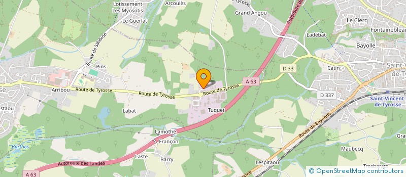 localisation de l'entreprise SUD OUEST PISCINES ET SPAS  ANGRESSE