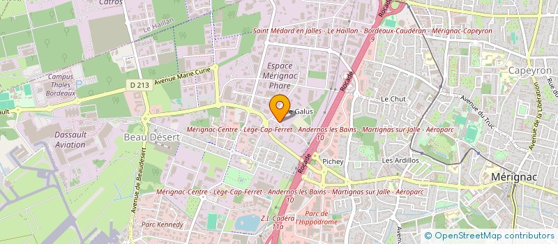 localisation de l'entreprise SUD OUEST TERRASSEMENTS ET PARTICULIERS  MERIGNAC