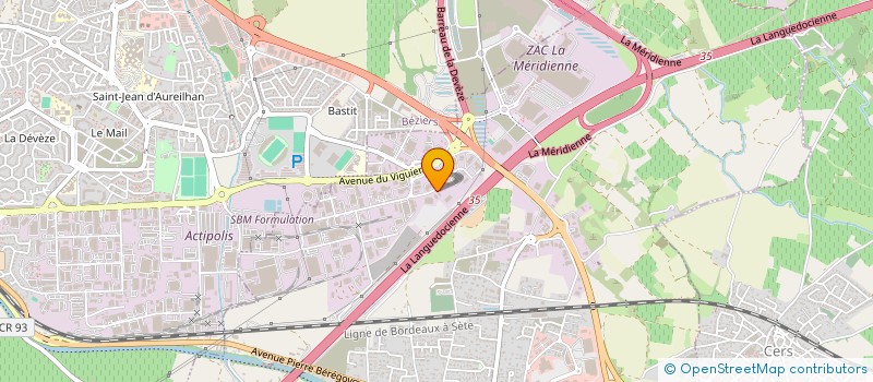 localisation de l'entreprise SUDBED à VILLENEUVE-LES-BEZIERS