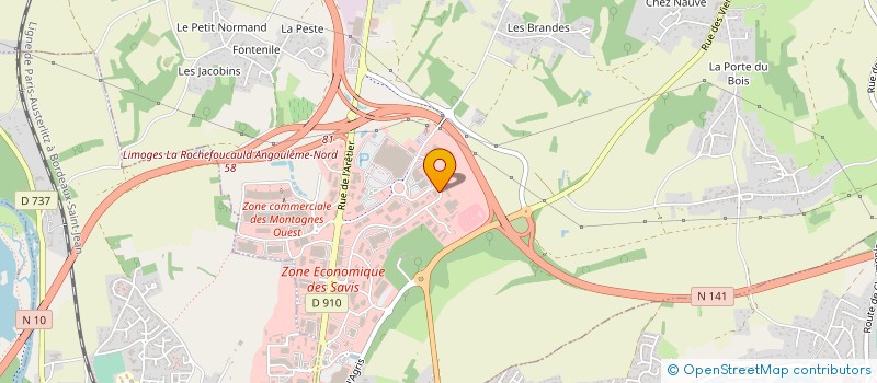 localisation de l'entreprise SUDCERAM à CHAMPNIERS