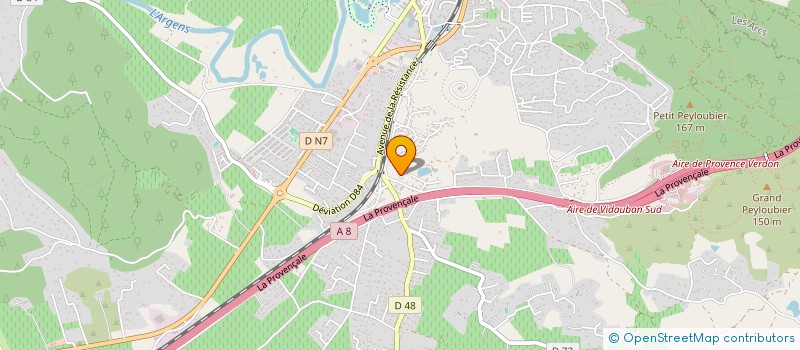 localisation de l'entreprise SUIVI ENTRE LA VILLE ET LES ETABLISSEMENTS DE SANTE  EN SOINS DE SUPPORT (S.E.V.E.S.S.S)  VIDAUBAN