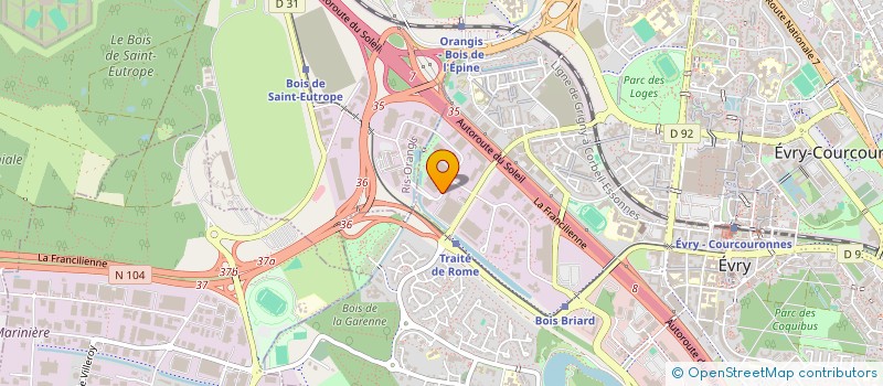 localisation de l'entreprise SUN SPACE à EVRY-COURCOURONNES