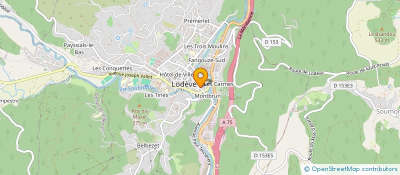 localisation de l'entreprise SUNIA  LODEVE