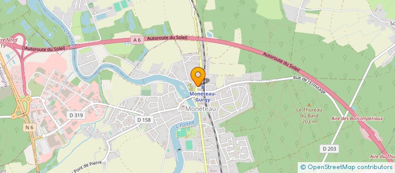 localisation de l'entreprise SUNPIZZA MONETEAU à MONETEAU