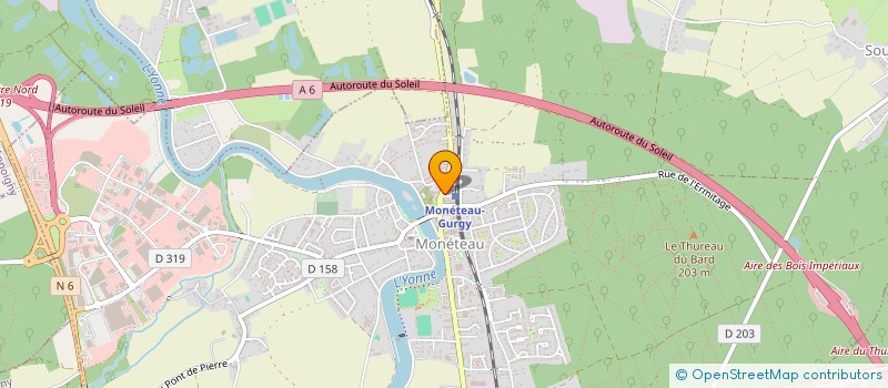 localisation de l'entreprise SUNPIZZA89  MONETEAU