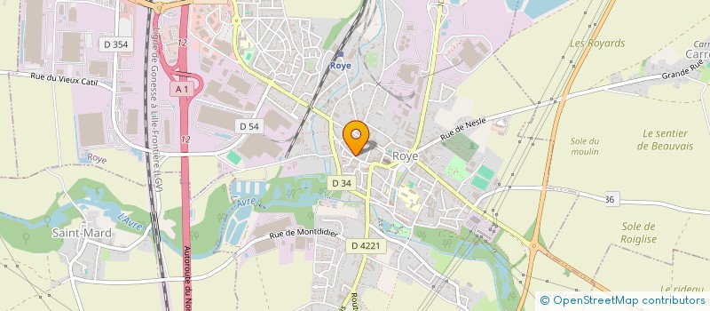 localisation de l'entreprise SUP INTERIM 02 à ROYE