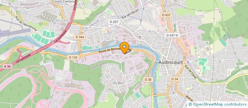 localisation de l'entreprise SUPER K à VALENTIGNEY