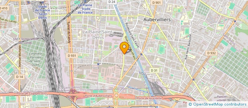 localisation de l'entreprise SUPERMARCHE YI XIN à AUBERVILLIERS