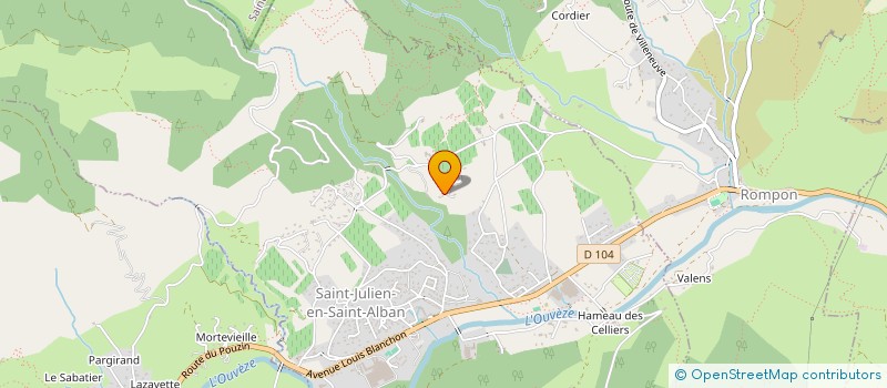 localisation de l'entreprise SUR LES PAS DES HUGUENOTS ET DES VAUDOIS EN ARDECHE  SAINT-JULIEN-EN-SAINT-ALBAN