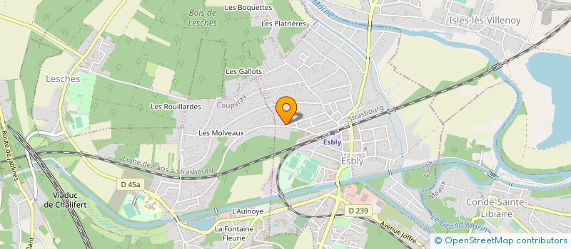 localisation de l'entreprise SUR20 PRODUCTION à ESBLY