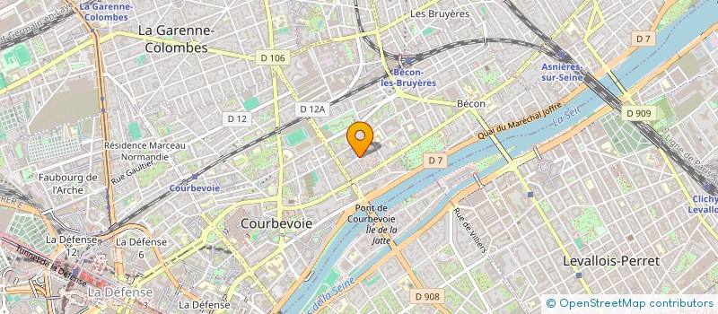 localisation de l'entreprise SURFACES & JARDINS ORPI BECON-IMMOBILIER à COURBEVOIE