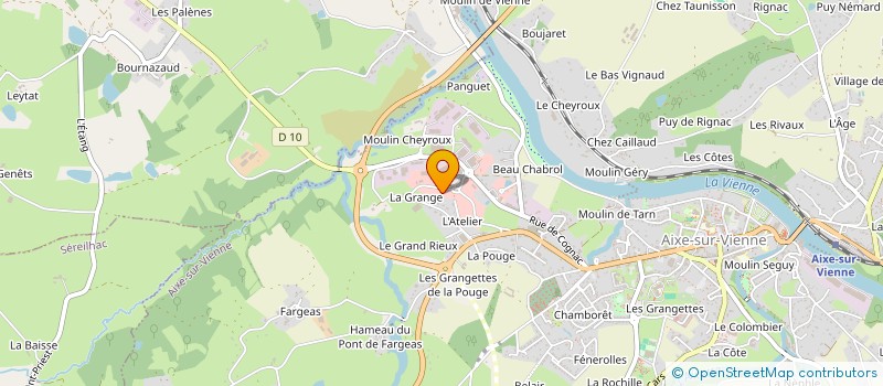 localisation de l'entreprise SV COIFFURE à AIXE-SUR-VIENNE
