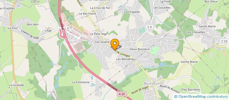 localisation de l'entreprise SV PEINTURE à BOISSEUIL