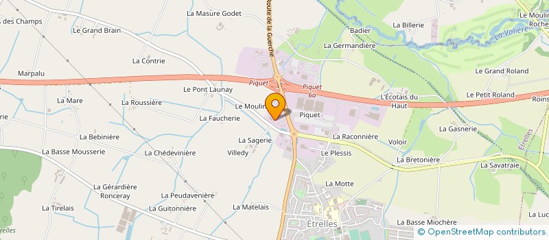 localisation de l'entreprise SYLVESTRE ENERGIES à ETRELLES
