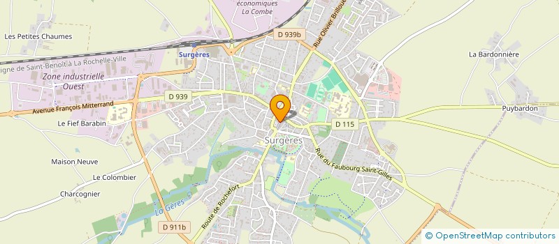 localisation de l'entreprise SYLVIE CHAUSSURES à SURGERES