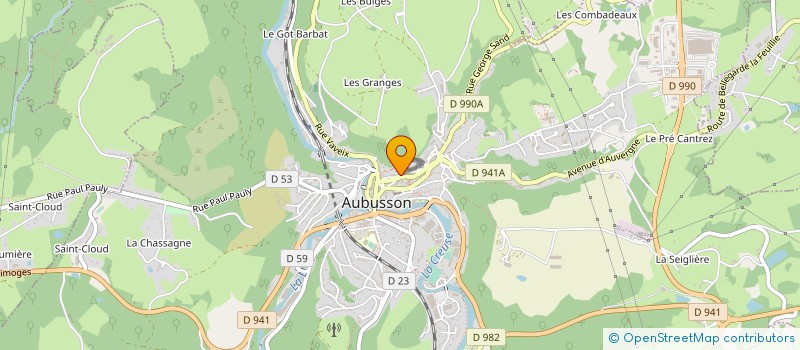 localisation de l'entreprise SYND.ARTISANTS LISSIERS REGION AUBUSSON à AUBUSSON