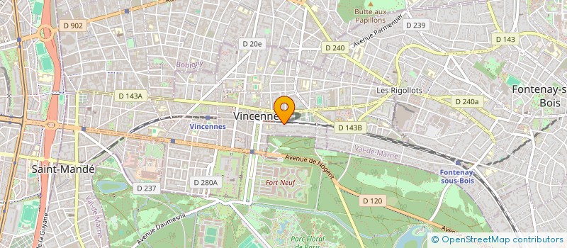 localisation de l'entreprise SYND COP 22 AV BROSSOLETTE à VINCENNES