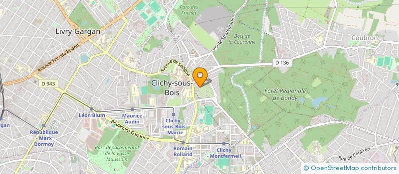 localisation de l'entreprise SYND.COPR. 1 AL. DU PLATANE DOM.DE LA PE à CLICHY-SOUS-BOIS