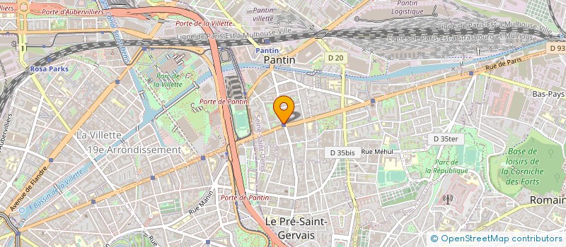 localisation de l'entreprise SYND.COPR. 1 RUE HOCHE PANTIN   REP PAR  PANTIN