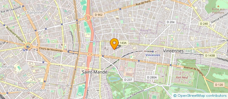 localisation de l'entreprise SYND.COPR. 10 RUE GEORGES HUCHON à VINCENNES