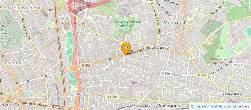 localisation de l'entreprise SYND.COPR. 107 RUE DE PARIS 93  MONTREUI à MONTREUIL